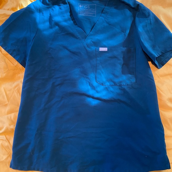 figs caribbean blue one pocket medium scrub top - Picture 2 of 2